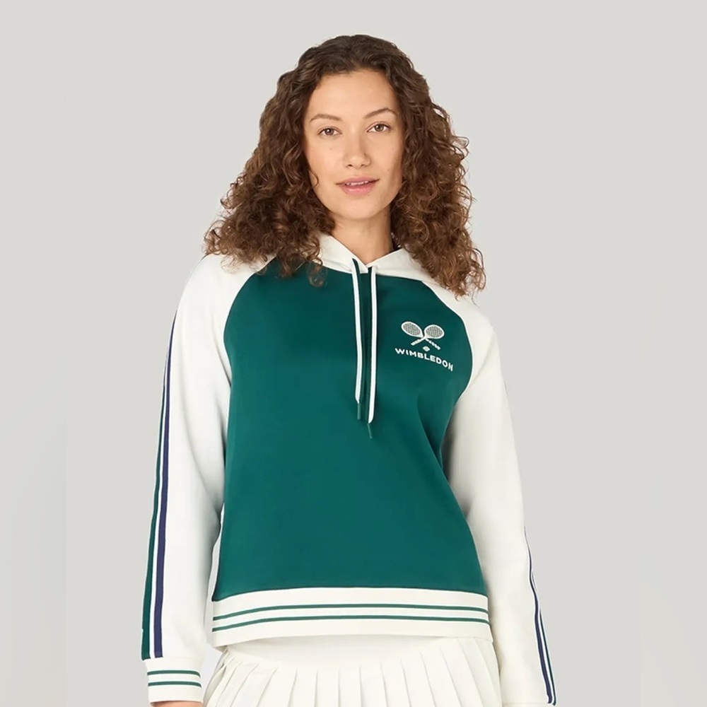 NWT The Wimbledon Collection Relaxed Fit Stripe Hoodie in Green - M